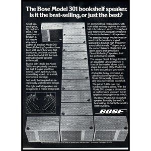 1978 Bose 301 Speakers Vintage Print Ad Audiophile 70s Stereo Hifi Wall Art
